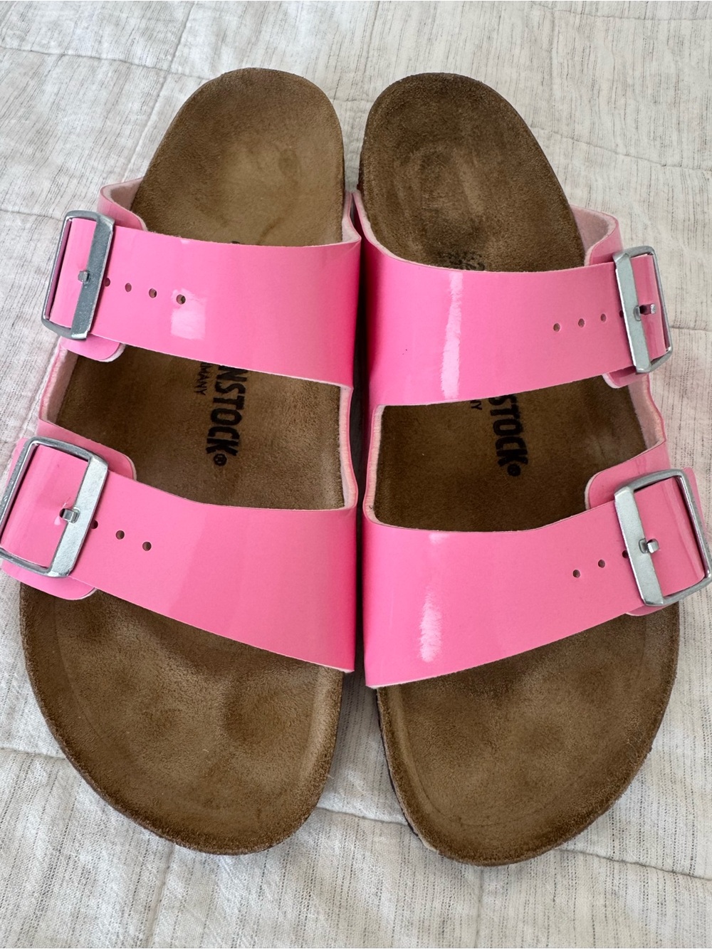 Birkenstock Pink Patent Double-Strap Sandals